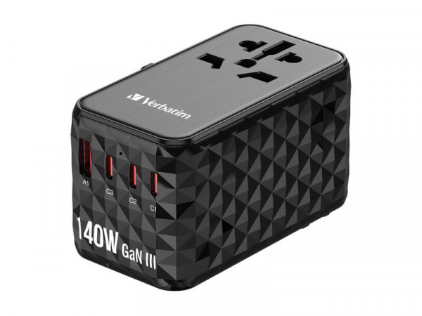 Verbatim GAN III UTA-10 2 X USB-C PD 140W & QC 4+/2 X USB-A