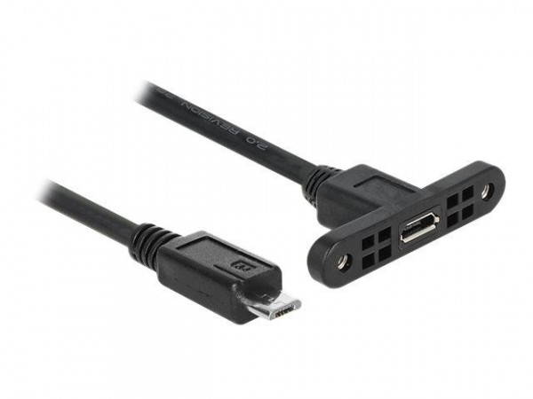 Delock USB-Kabel 2.0 Micro B -> Micro-B Bu/St Einbau 0,25m