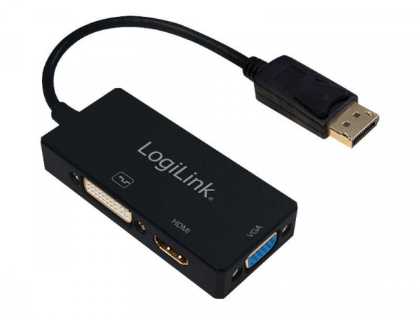 LogiLink 4K DisplayPort 1.2 zu DVI/HDMI/VGA Adapter