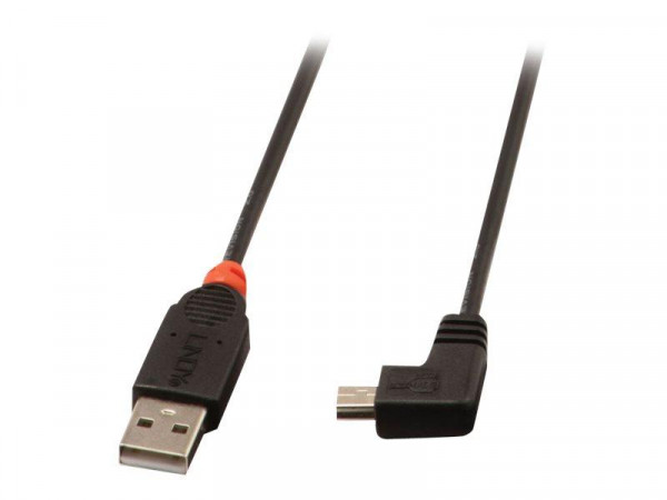 Lindy USB 2.0 Kabel Typ A/Mini-B 90° gewinkelt M/M 0.5m