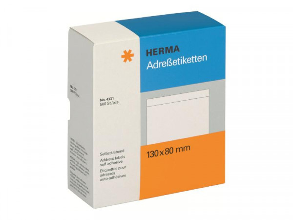 HERMA Adressetiketten einzeln weiß 130x80 mm Papier 500 St.