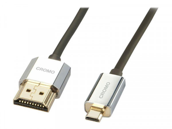 Lindy HDMI High Speed Kabel an Micro HDMI CROMO Slim 2m