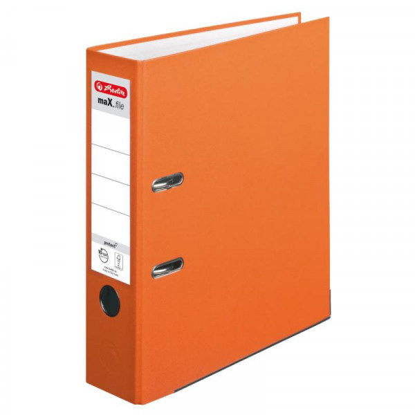 Herlitz Ordner maX.file protect A4 8cm orange Einstecksch.