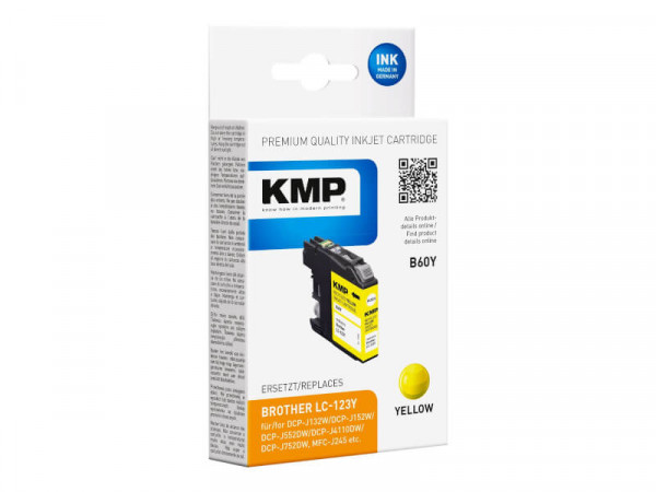 KMP Patrone Brother LC-123Y 600 S. yellow