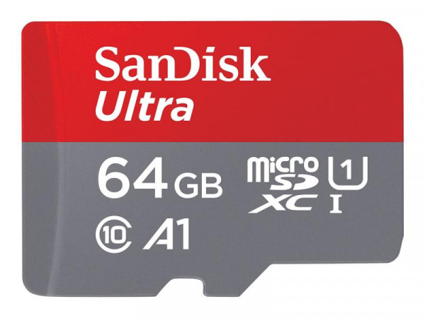 SD MicroSD Card 64GB SanDisk Ultra A1 Class 10 inkl. Adap