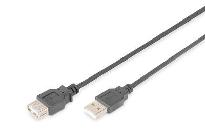 DIGITUS USB 2.0 Verlängerungskabel, A/St - A/Bu, 5m, schwarz