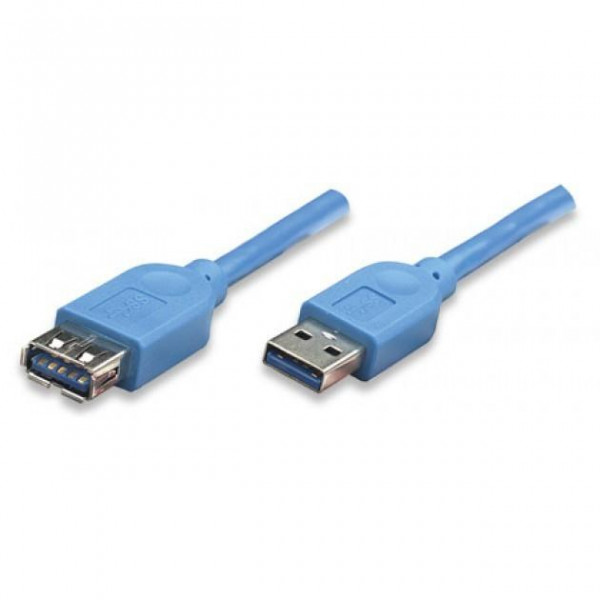 Techly USB3.0 Verlängerungskabel Stecker/Buchse TypA 1m blau