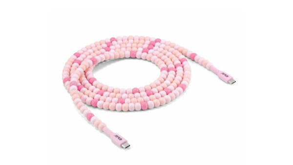 Club3D Lifestyle USB-C Perlen-Kabel PD60W,480Mbps 2m rosa