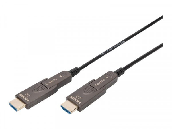DIGITUS HDMI AOC Hybrid Glasfaserkabel 4K abnehmbar 30m schw