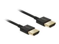 DELOCK HDMi-Kabel HighSpeed Ethernet A->A 4K 3D 0,25m schw.