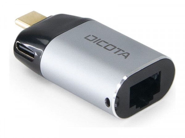 Dicota USB-C to Ethernet Mini Adapter with PD (100W) silver