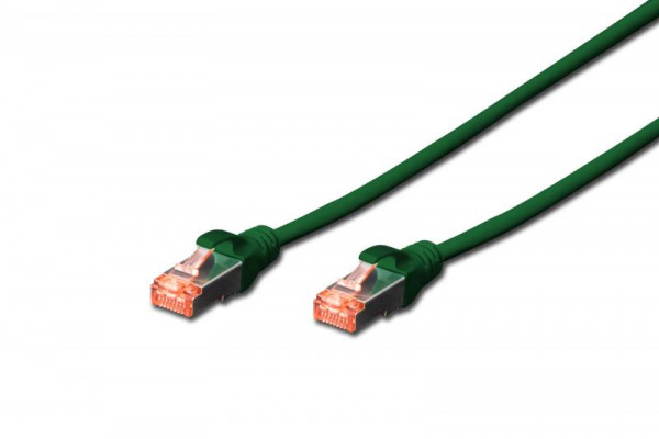 DIGITUS Patchkabel Cat6 S/FTP 2xRJ45 3.0m grün Hebelschutz