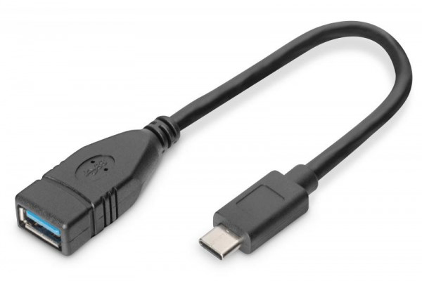 USB Type-C Adapter/Konverter,OTG,Type-C auf A,0,15m,schw.