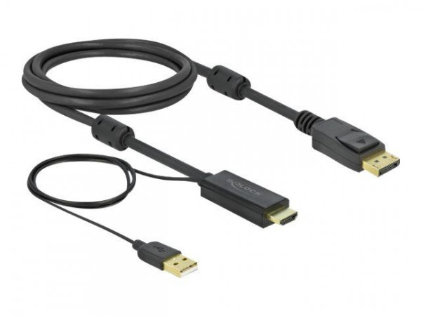 DELOCK HDMI DisplayPort Kabel St/St 4K 30Hz 2.0m