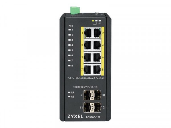 ZyXEL Switch 12x GE RGS200-12P Managed PoE Switch