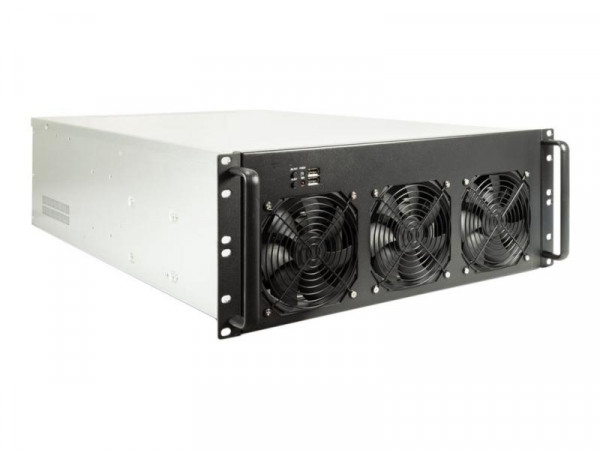 Inter-Tech Mining-Rack 4F28 4HE 6 x 120mm Lüfter 2X2.0 USB