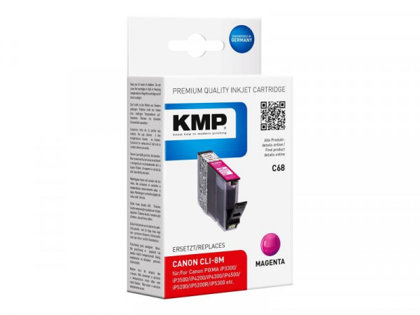 KMP C68 - 13 ml - Magenta - Tintenbehälter (Alternative zu: Canon CLI-8M)