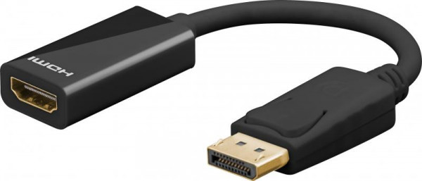 Goobay Displayport 1.2 St / HDMI Bu Adapter, schwarz, Poly