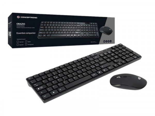 CONCEPTRONIC Wireless Keyboard+Mouse,Layout portugiesisch sw