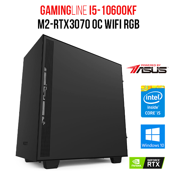 PC GamingLine i5-10600K-M2-RTX3070 OC WiFi RGB pwrd by Asus