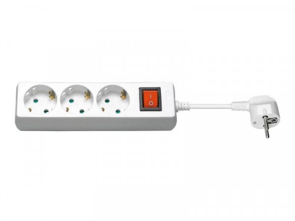 Goobay Steckdosenleiste mit Schalter 3x SchuKo, 1,5m, weiß