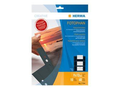 HERMA Fotosichthüllen 90 x 130 mm quer schwarz 10 Hüllen