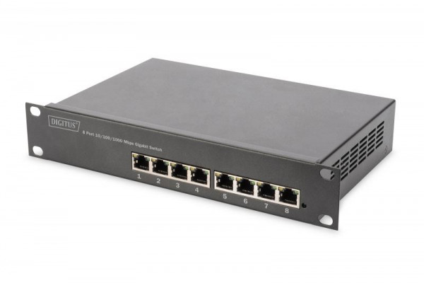 DIGITUS 10" 8-Port Gigabit Ethernet PoE+ Switch L2+ Managed