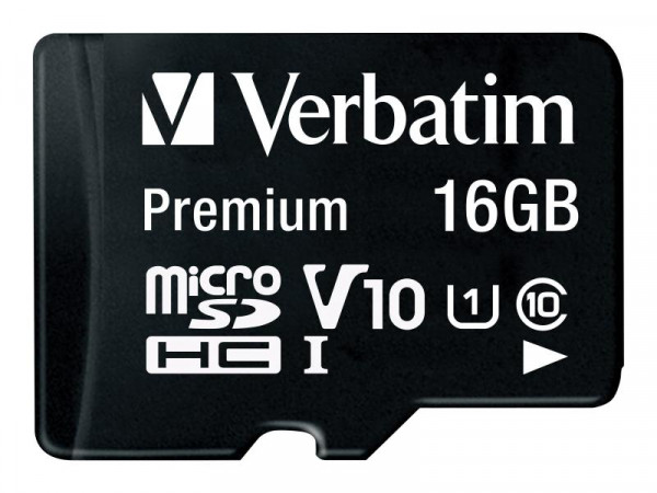 SD MicroSD Card 16GB Verbatim SDHC Premium Class10 +