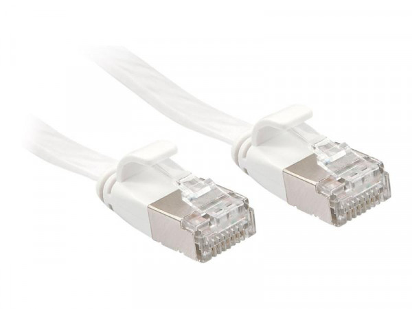 Lindy Patchkabel Cat6A U/FTP Flachband weiß 2.00m