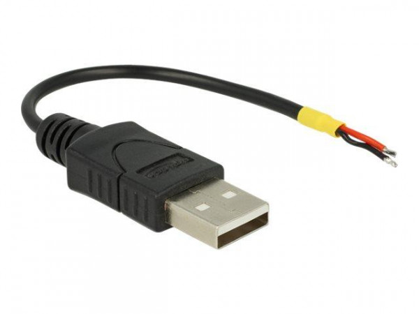 USB Kabel Delock A -> 2x offene Kabelenden Strom 0.10m Raspb