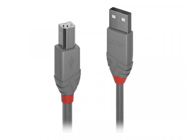 Lindy USB 2.0 Kabel Typ A/B Anthra Line M/M 5m