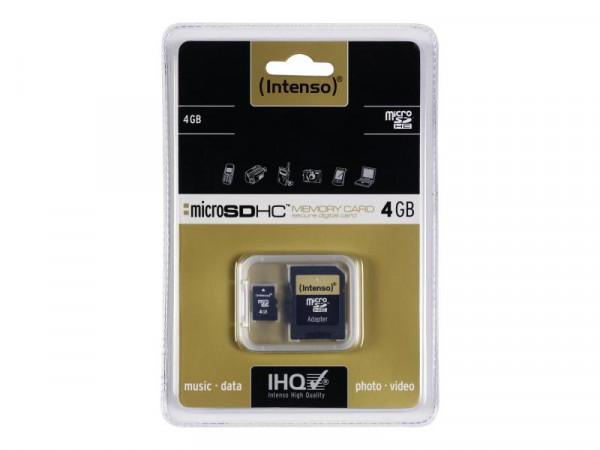 SD MicroSD Card 4GB Intenso inkl. SD Adapter