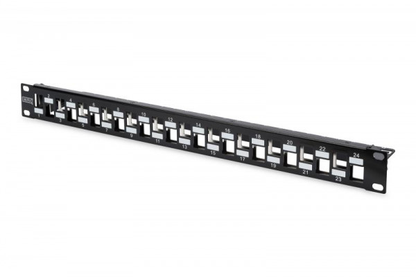 DIGITUS Patchpanel 1HE 24-Port modular geschirmt schwarz