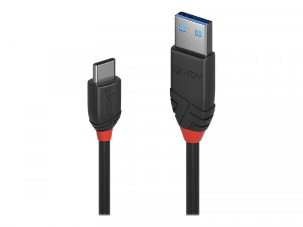 Lindy USB 3.1 Kabel Typ A/C 3A Black Line M/M 1m