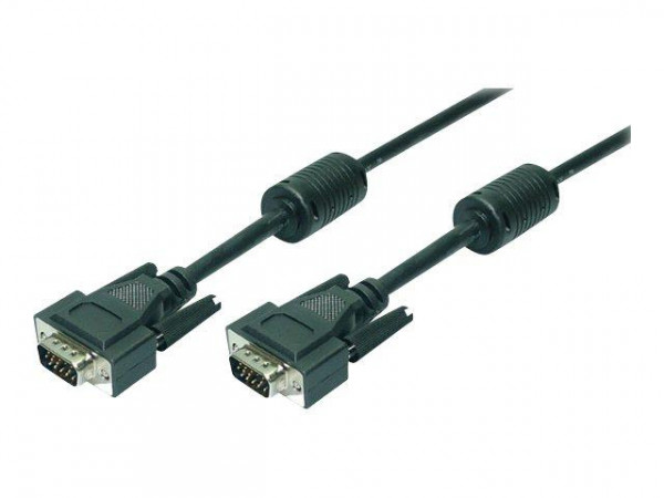 LogiLink VGA Cable 2xST black 2x Ferrit Core 5M