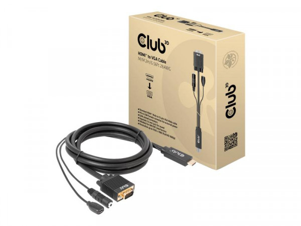 Club3D Kabel HDMI+Micro-USB-Buchse > VGA+3,5mm 2m St/Bu