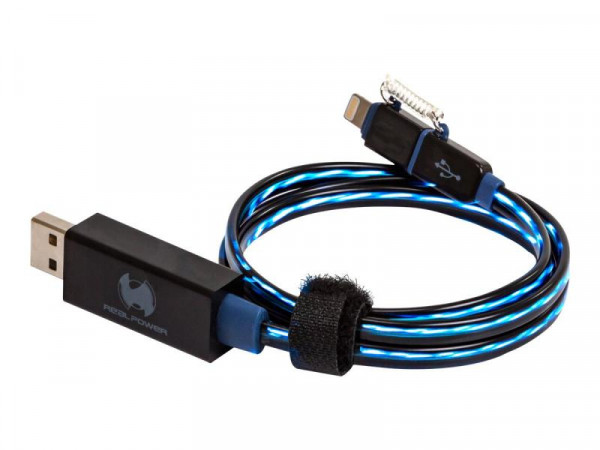 Kabel Lightning (MFi)/microUSB -> USB 0,75m blue LED