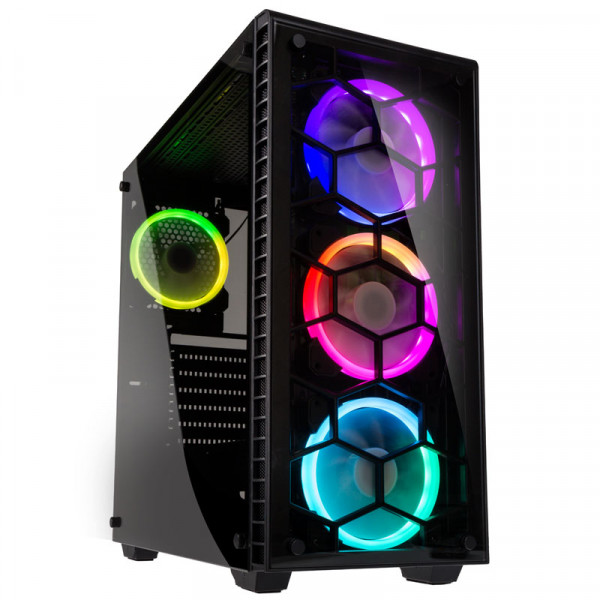 Kolink Observatory RGB Midi-Tower, Tempered Glass - schwarz