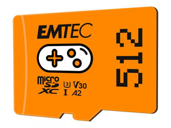 Emtec mSD 512GB UHS I U3 V30 A2 Gaming Orange