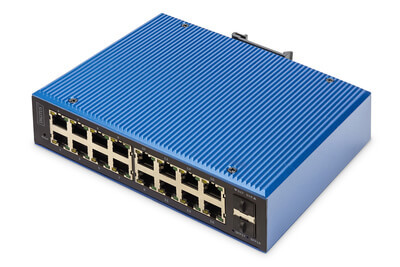DIGITUS Switch 16+2-Port L2 managed Gigabit Ethernet PoE