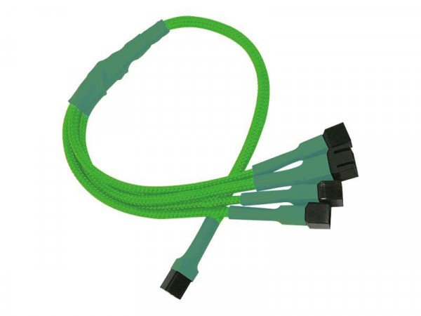 Kabel Nanoxia 3-Pin auf 4 x 3-Pin Adapter, 30 cm, neon-grün