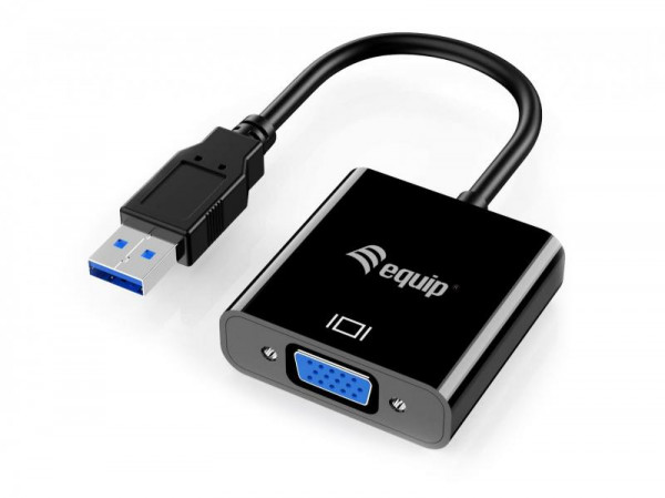 Equip Adapterkabel USB3.0->VGA St/Bu 0.15m 1920x1080/60Hz sw