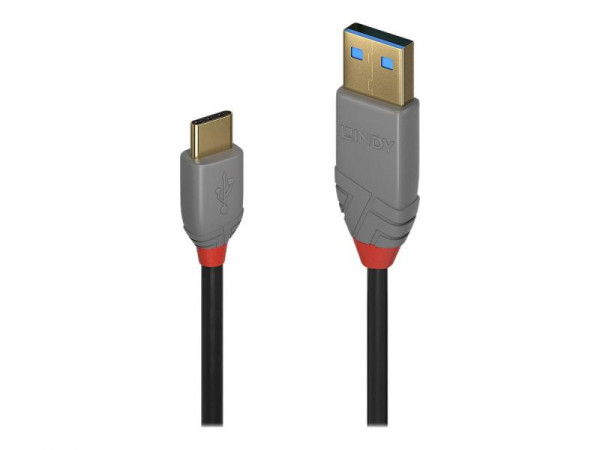 Lindy USB 2.0 Kabel Typ A/C Anthra Line M/M 1m