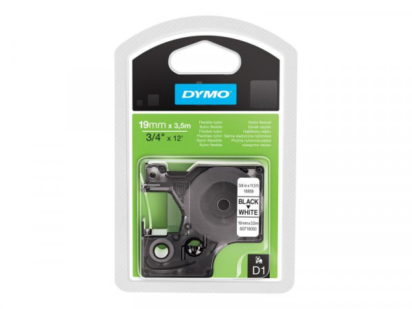 DYMO D1 Nylonband 16954 19mmx3.5m schwarz->weiß