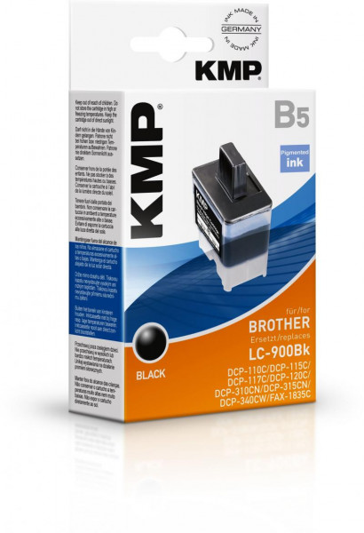 KMP Schwarz - Tintenpatrone (Alternative zu: Brother LC41BK, Brother LC900BK)