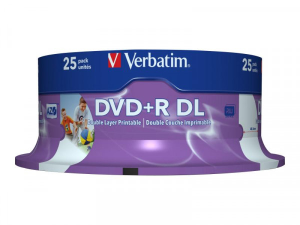 DVD+R Verbatim 8,5GB 25pcs Pack double 8x Spindel wide