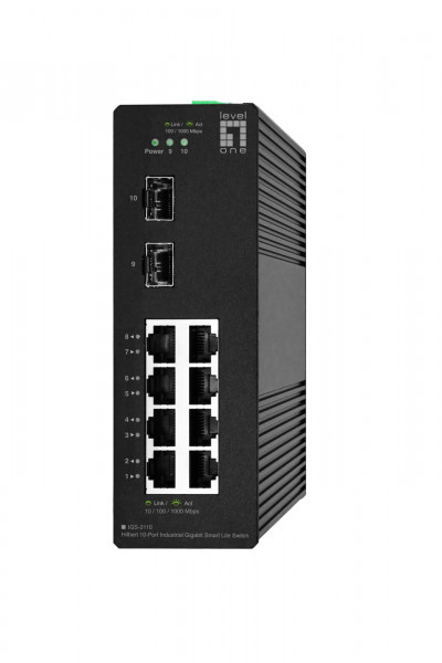 LevelOne Switch 10x GE IGS-2110 2xSFP, 8xRJ45 Ports sw