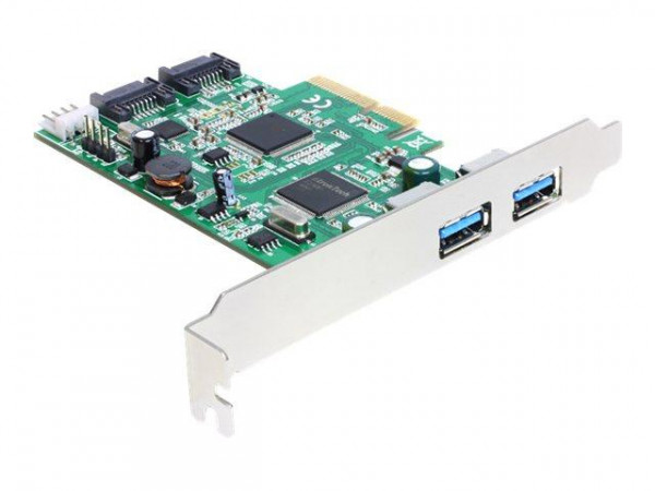PCI Expr Card Delock 2x USB3.0 ext + 2x SATA III int