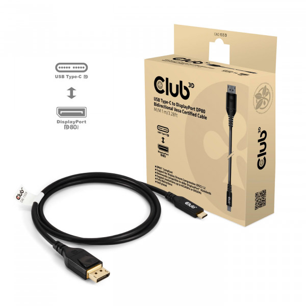 Club3D Kabel USB Typ C DP 2.1 1m 10K60Hz