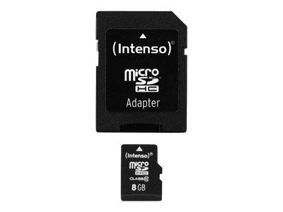 SD MicroSD Card 8GB Intenso Class10 inkl. SD Adapter